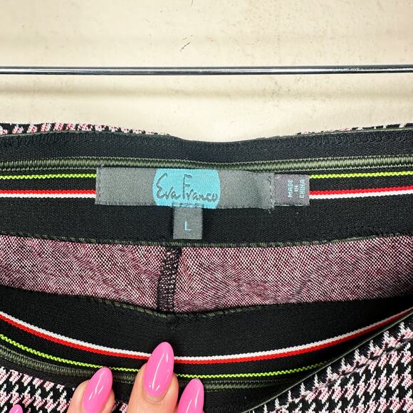 Eva Franco Anthropologie Houndstooth Margot High Rise Kick Flare Ankle Pants Lg - Picture 13 of 15